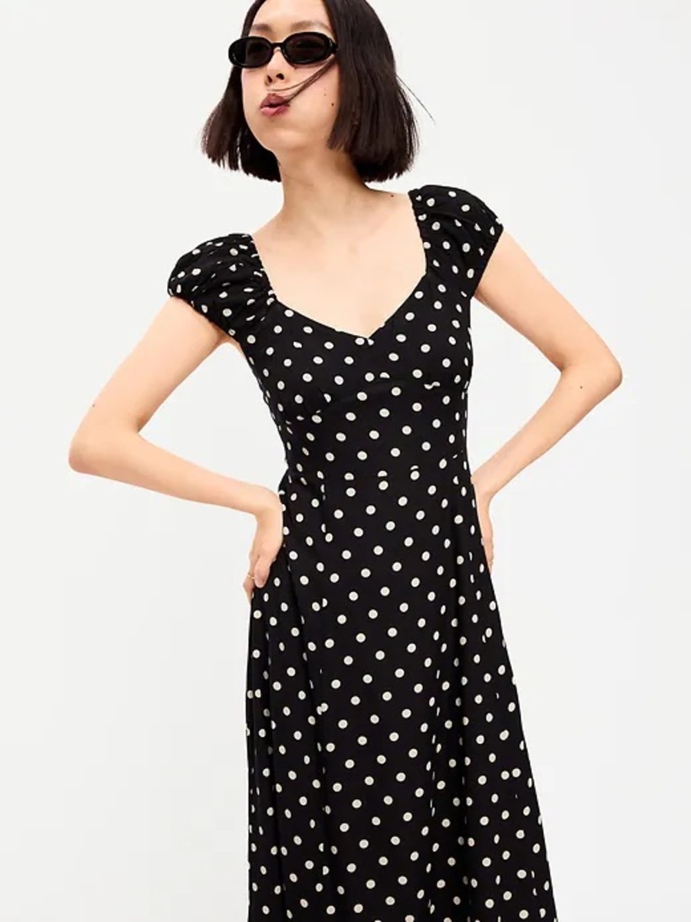 OLD NAVY• polka dot fit and flare midi dress